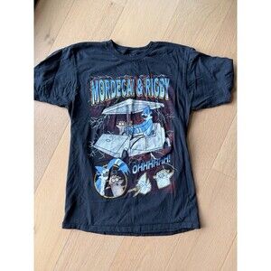 Regular Show Mordecai & Rigby Graphic T-Shirt Black Cartoon Network Tee Size M